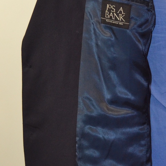 Jos A Bank 41L Sport Coat Blazer Suit Jacket Navy - Picture 6 of 8